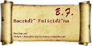 Baczkó Feliciána névjegykártya